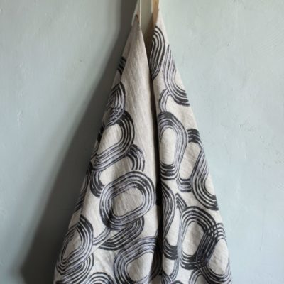 torba Nikko - len z motywem graficznym duża torba z miękkiego lnu w stylu japońskim